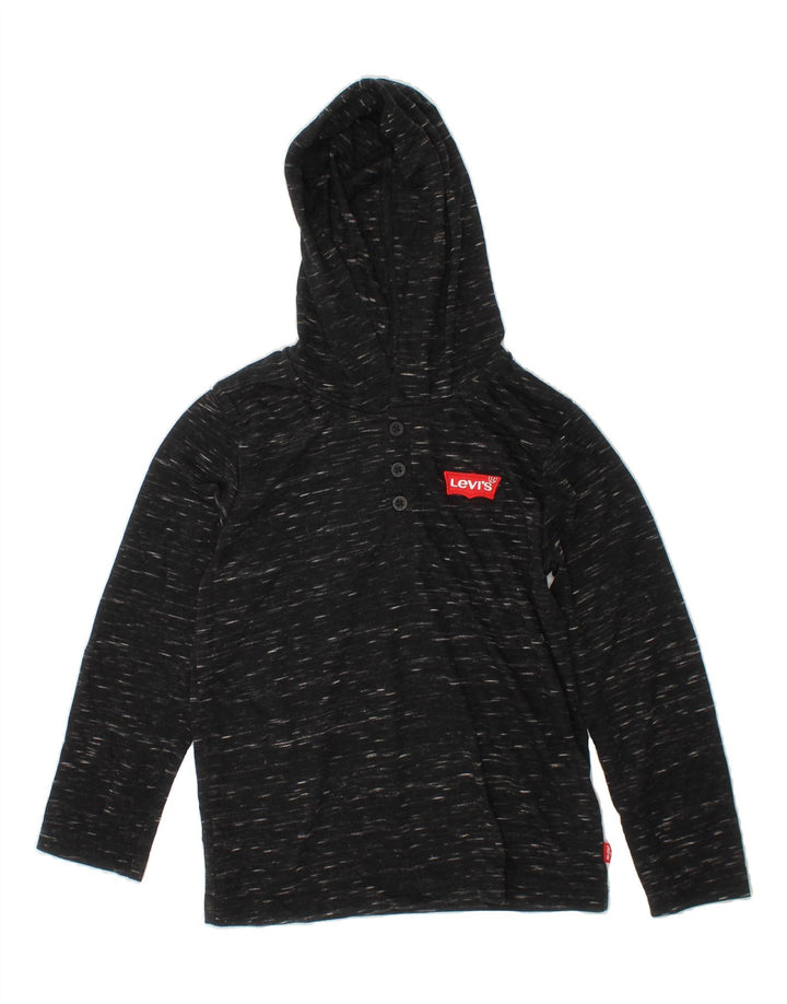 LEVI'S Boys Hoodie Jumper 5-6 Years Small  Black Flecked Polyester Vintage Levi's and Second-Hand Levi's from Messina Hembry 