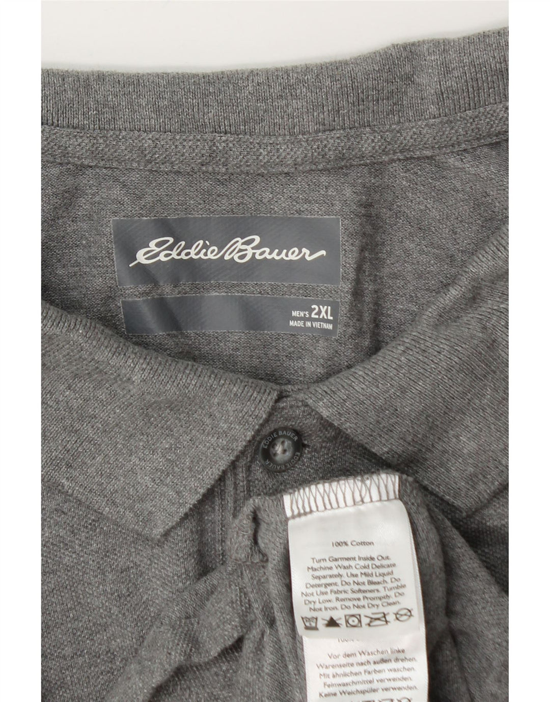 EDDIE BAUER Ανδρικό πουκάμισο πόλο 2XL Γκρι βαμβακερό