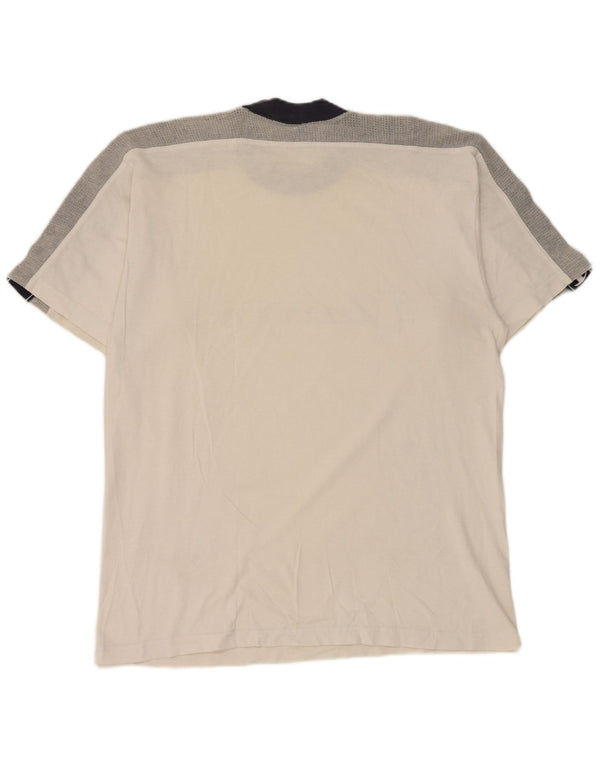 Ανδρικό γραφικό μπλουζάκι Champion Top Large White Colourblock Βαμβακερό