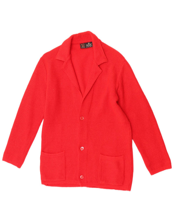 Stefanel Ανδρικό πουλόβερ ζακέτα IT 50 Medium Red New Wool