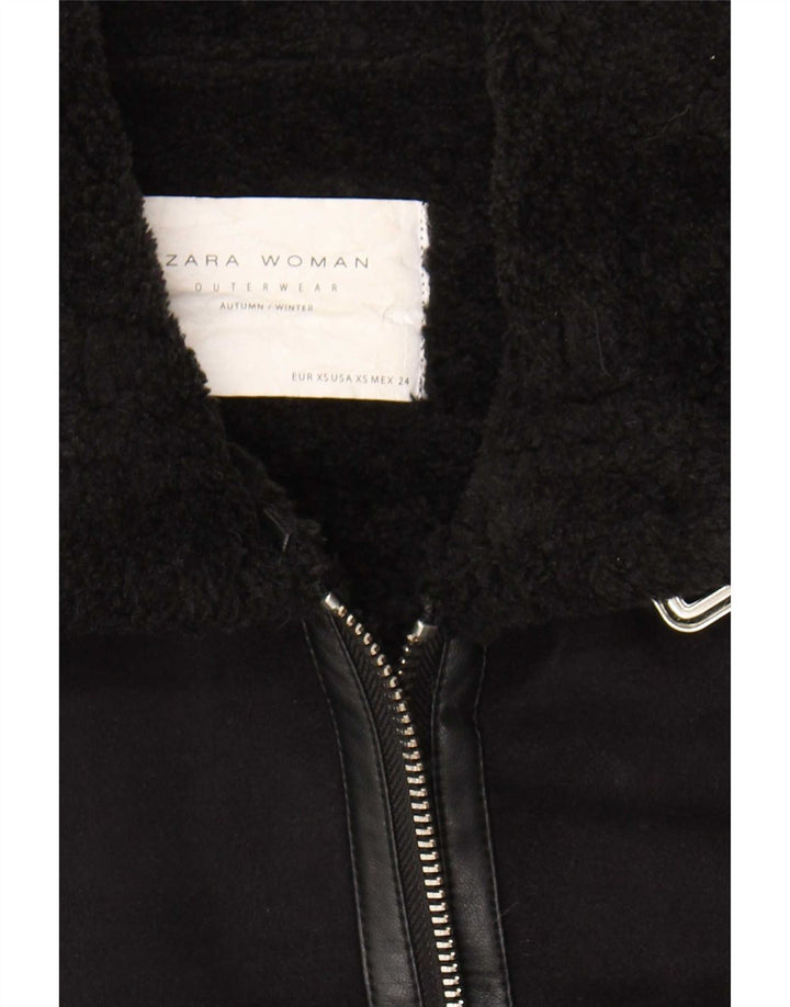 Zara Γυναικείο Σέρπα Μπουφάν UK 6 XS Μαύρο Πολυεστέρας