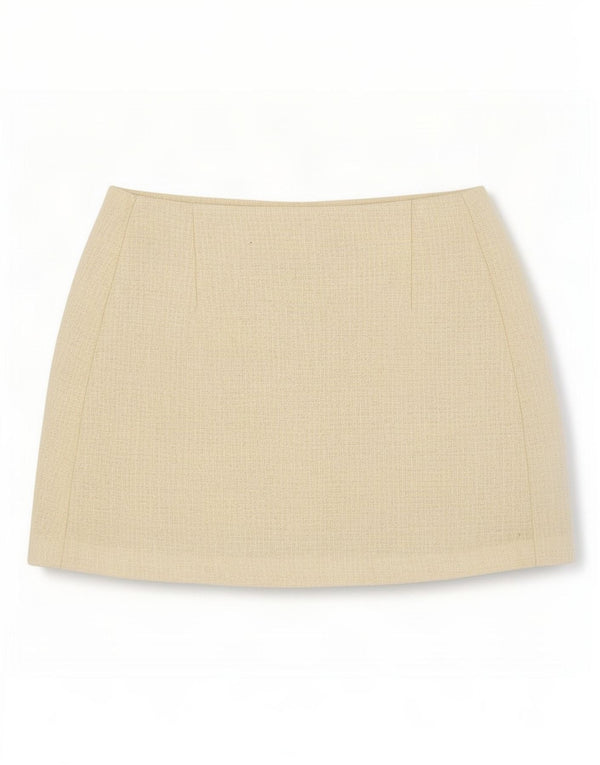 Topshop Γυναικεία Πλεκτή Μίνι Φούστα UK 12 Medium W28 Μπεζ μαλλί
