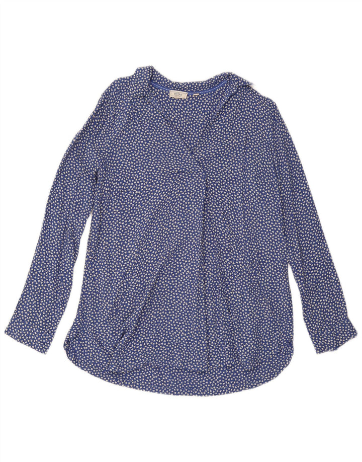 Fat Face Γυναικείο πουλόβερ πουκάμισο UK 12 Medium Blue Floral Viscose