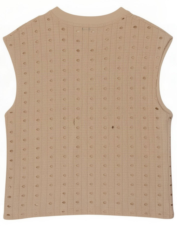 Zara Γυναικείο γιλέκο UK 14 Medium Beige Polyester