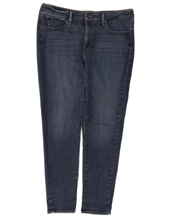 Levi's Womens Shaping Skinny Jeans US 18 2XL W36 L30 Navy Blue Cotton