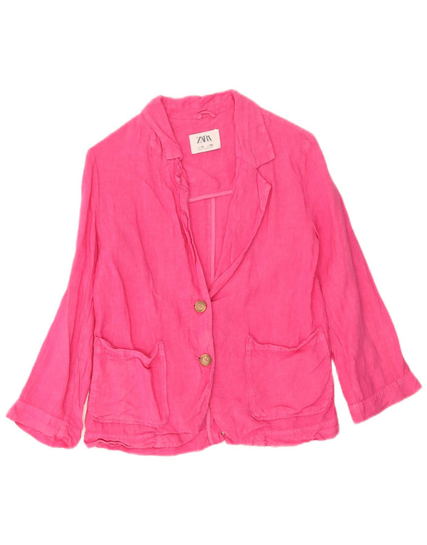 Zara Girls 2 Button Blazer Jacket 9-10 Years Pink Lenn