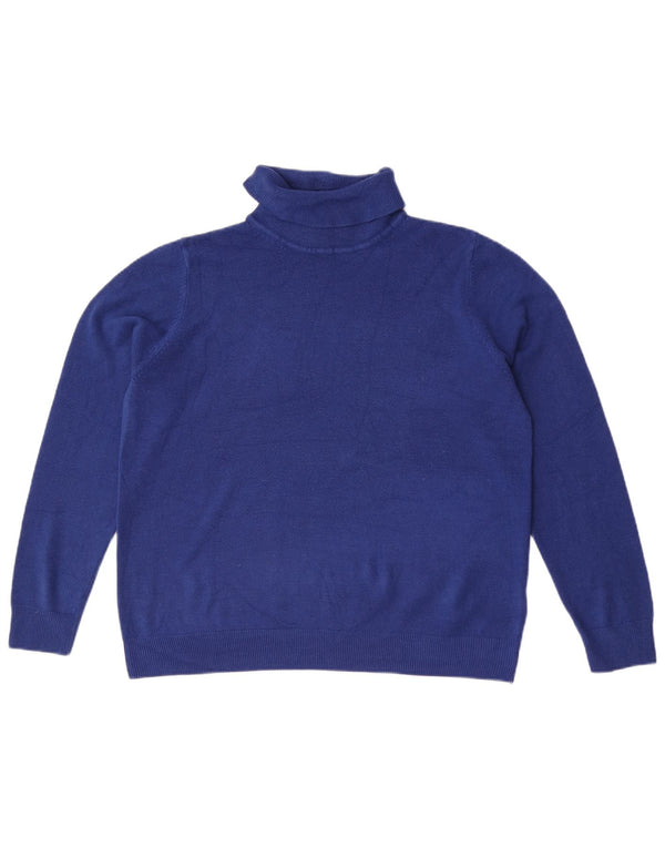 Marks & Spencer Γυναικείο πουλόβερ με ρολό λαιμόκοψη UK 18 XL μπλε ακρυλικό