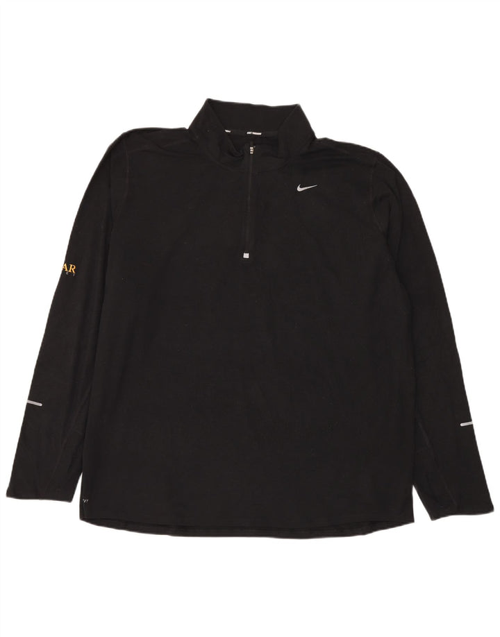 Ανδρική φόρμα πουλόβερ με φερμουάρ Nike Dri Fit Top 2XL Μαύρο πολυεστέρα