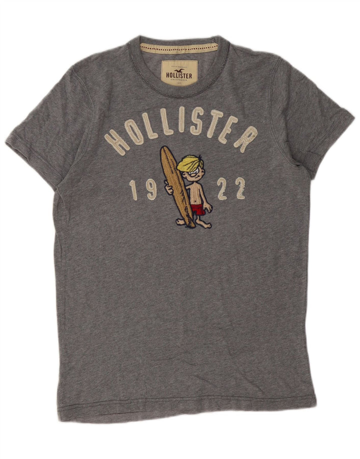 Ανδρικό γραφικό μπλουζάκι Hollister Top Μεσαίο γκρι βαμβακερό
