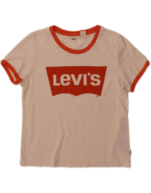 Γυναικείο γραφικό μπλουζάκι LEVI'S τοπ 12 μεσαίου λευκού βαμβακερό