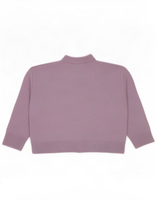 Zara γυναικείο πουλόβερ με λαιμόκοψη χελώνας UK 16 Large Purple Polyester