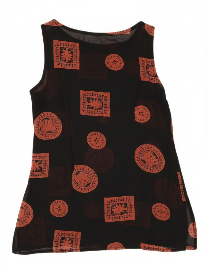 Vintage γυναικείο αμάνικο τοπ UK 12 Medium Black Patchwork