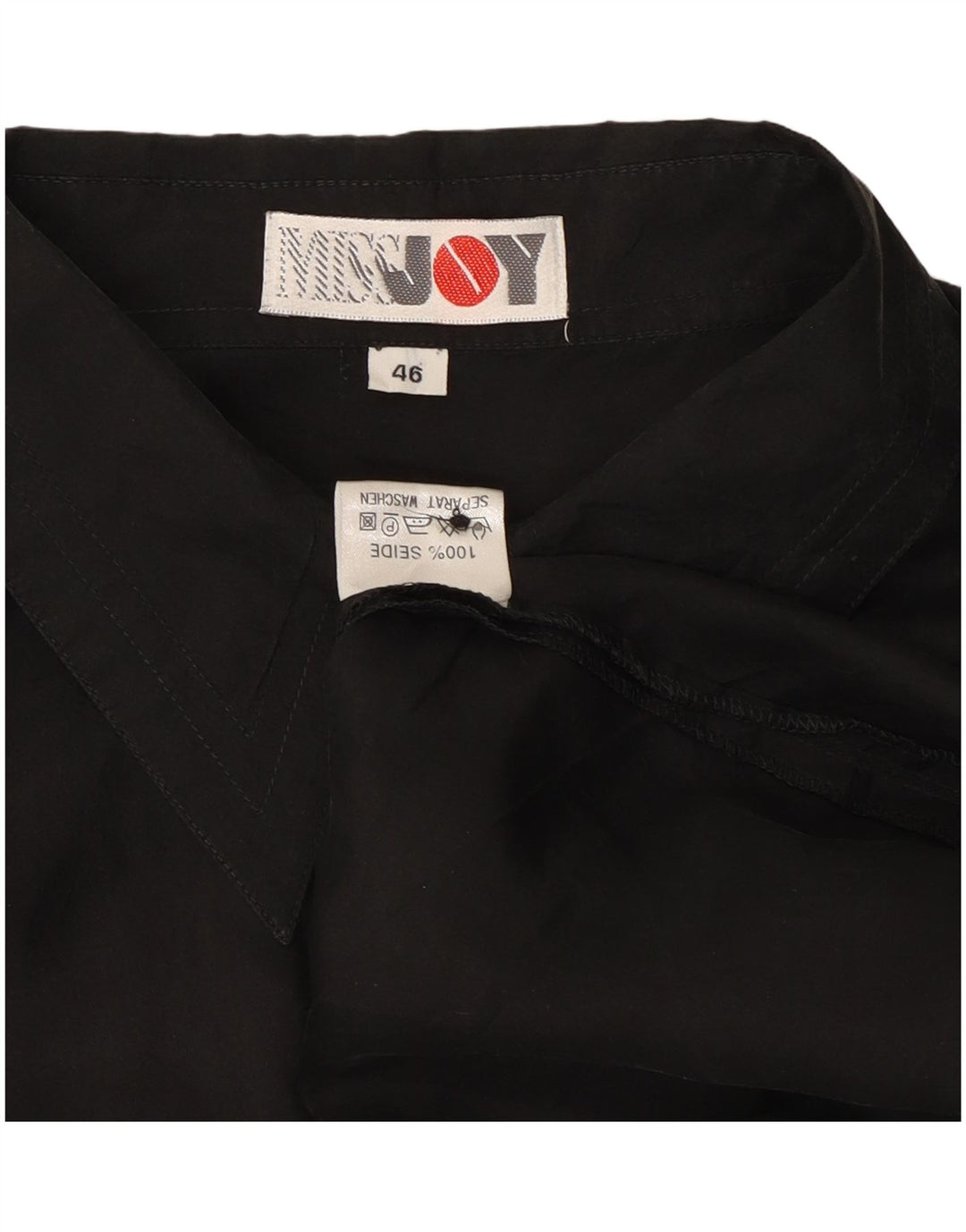 Miss Joy Γυναικείο κοντομάνικο πουκάμισο Oversized IT 46 Μεγάλο μαύρο μεταξωτό