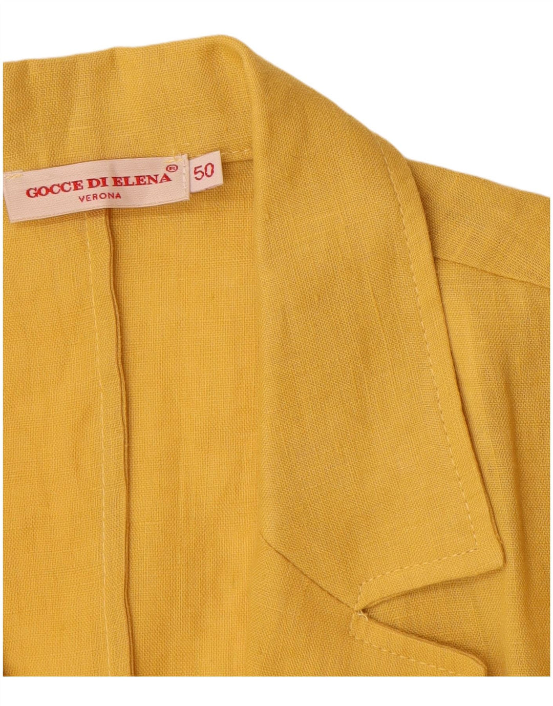 VINTAGE Womens 3/4 Sleeve 2 Button Blazer Jacket IT 50 XL Yellow