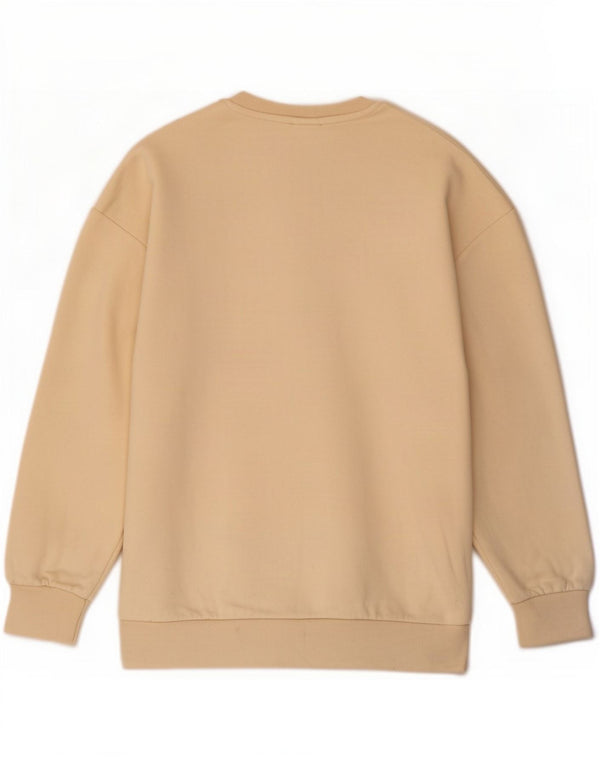 Zara Γυναικείο Φούτερ γραφικό Jumper UK 10 Small Beige βαμβακερό