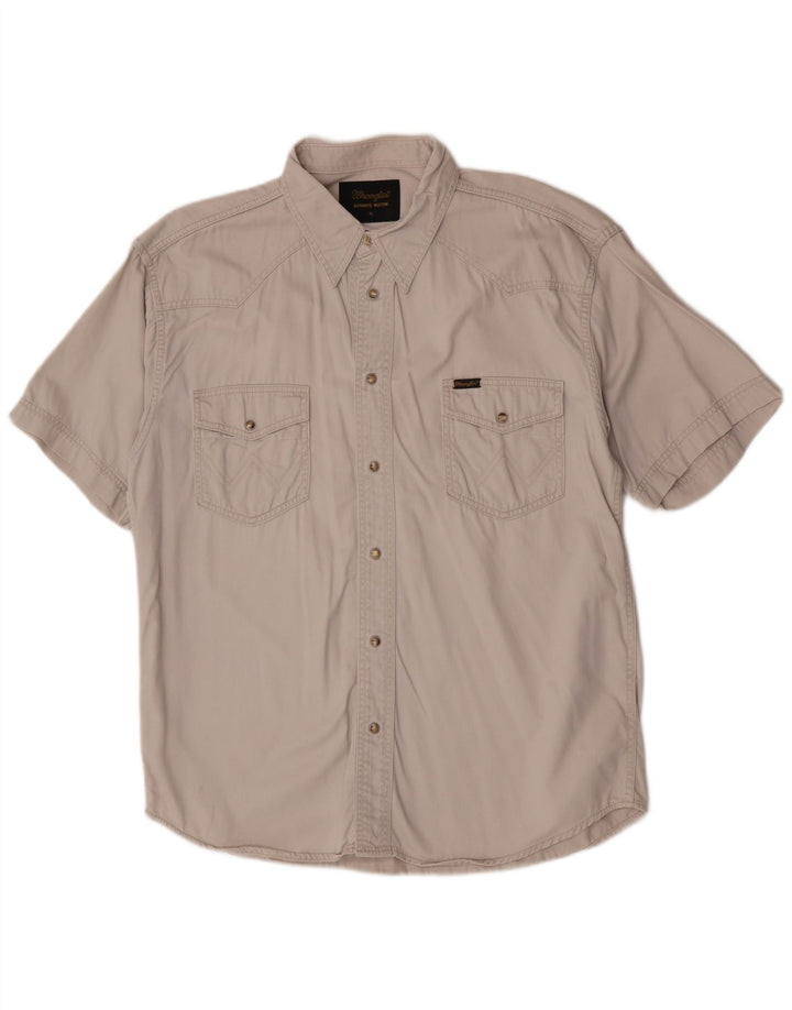 Ανδρικό κοντομάνικο πουκάμισο Wrangler Western XL Beige