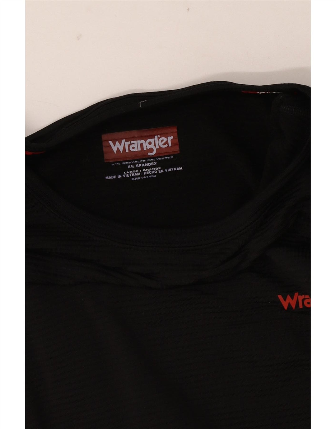 Ανδρικό τοπ Wrangler μακρυμάνικο μεγάλο μαύρο πολυεστέρα