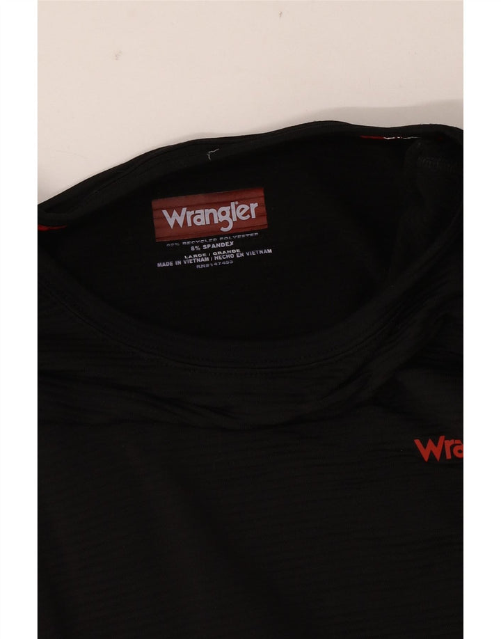 Ανδρικό τοπ Wrangler μακρυμάνικο μεγάλο μαύρο πολυεστέρα