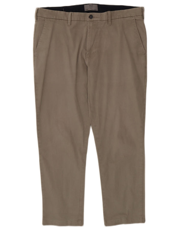 Ανδρικό παντελόνι Chino Marks & Spencer W36 L26 Μπεζ βαμβακερό