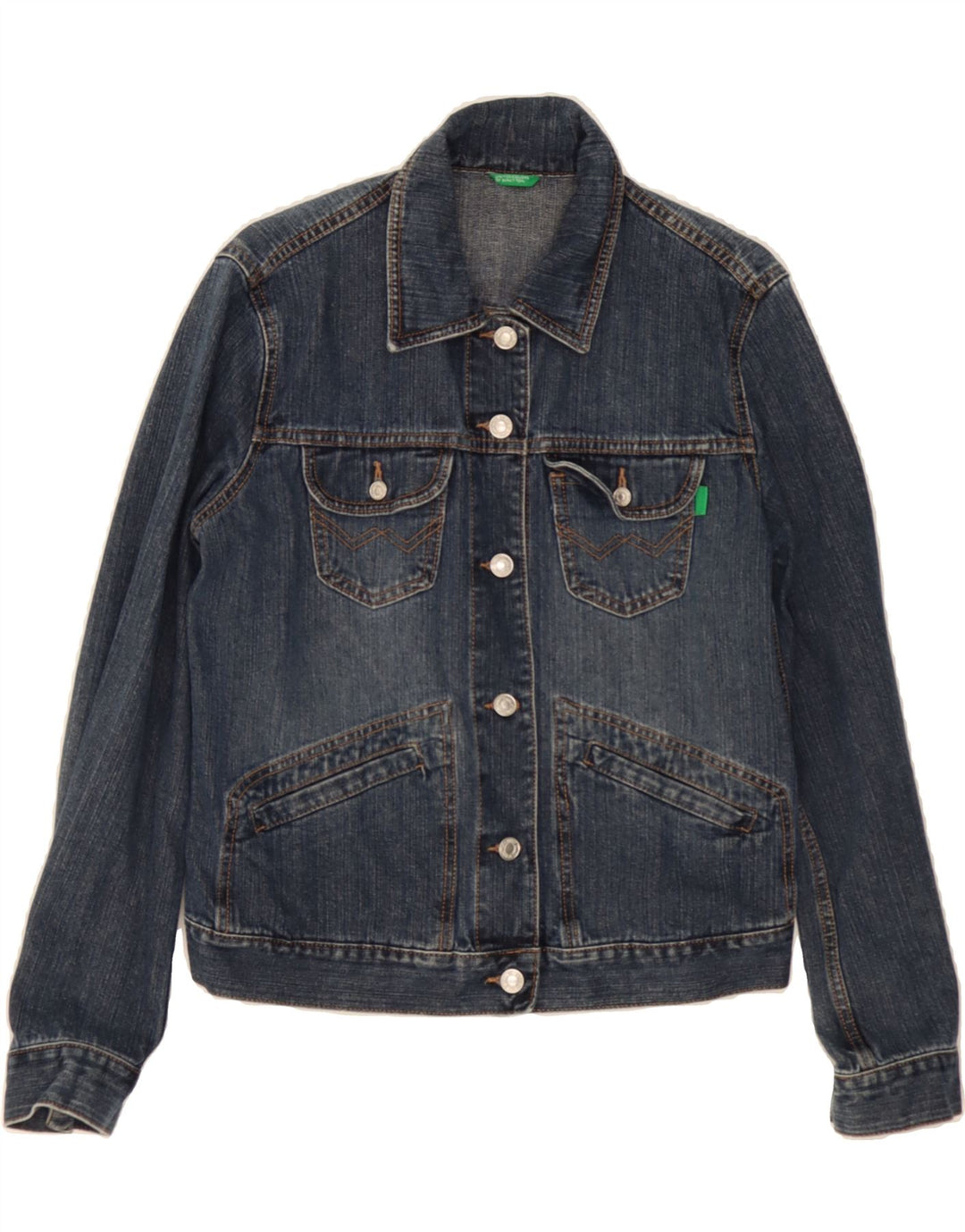 BENETTON Womens Denim Jacket UK 14 Medium Blue Vintage Benetton and Second-Hand Benetton from Messina Hembry 