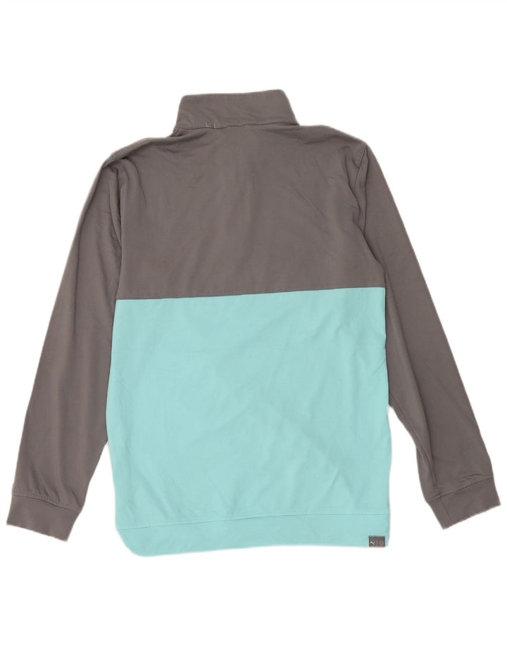 PUMA Mens Zip Neck Sweatshirt Jumper Small Grey Colourblock Polyester