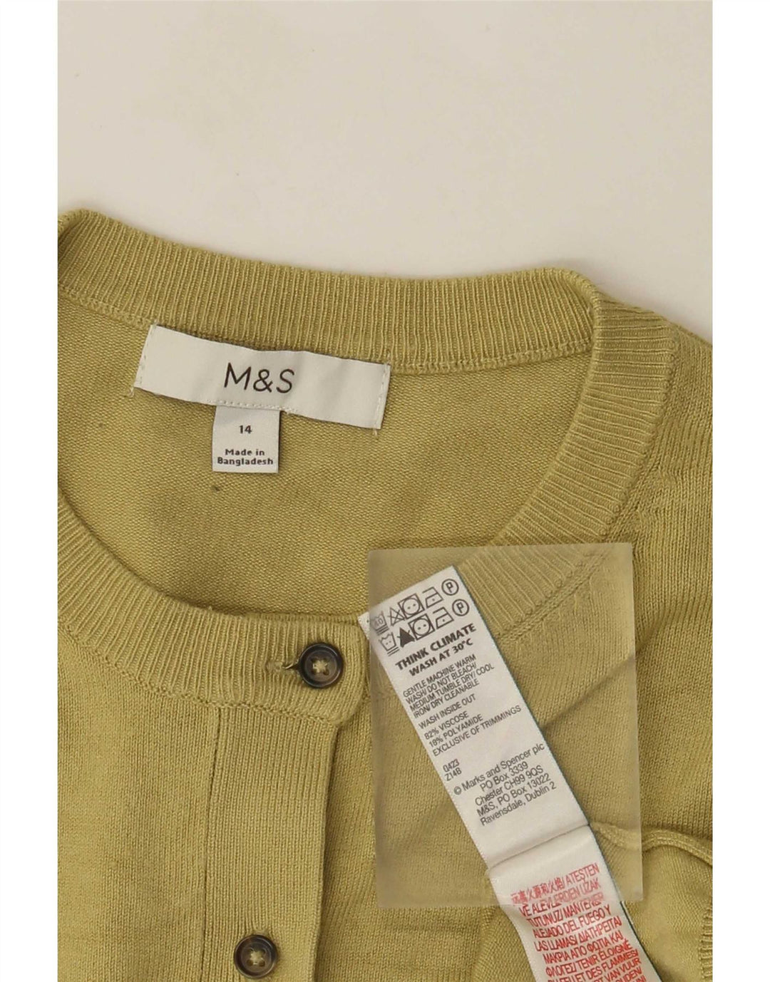Marks & Spencer Γυναικεία Ζακέτα πουλόβερ UK 14 Μεσαία Πράσινη Βισκόζη