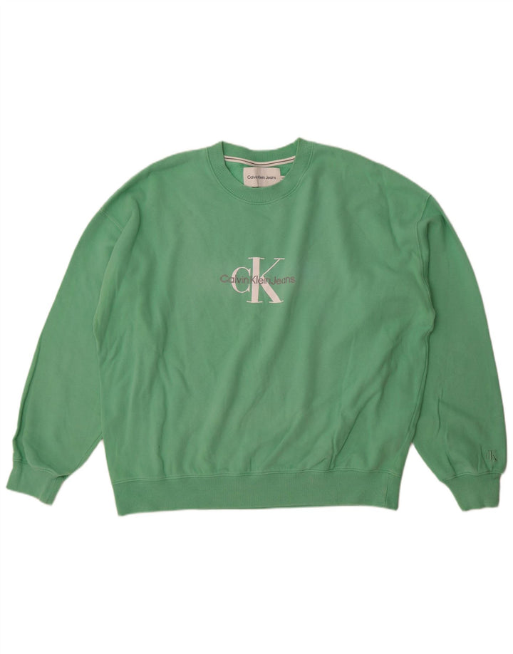 Calvin Klein Jeans Ανδρικό Γραφικό Φούτερ Jumper 2XL Πράσινο βαμβακερό
