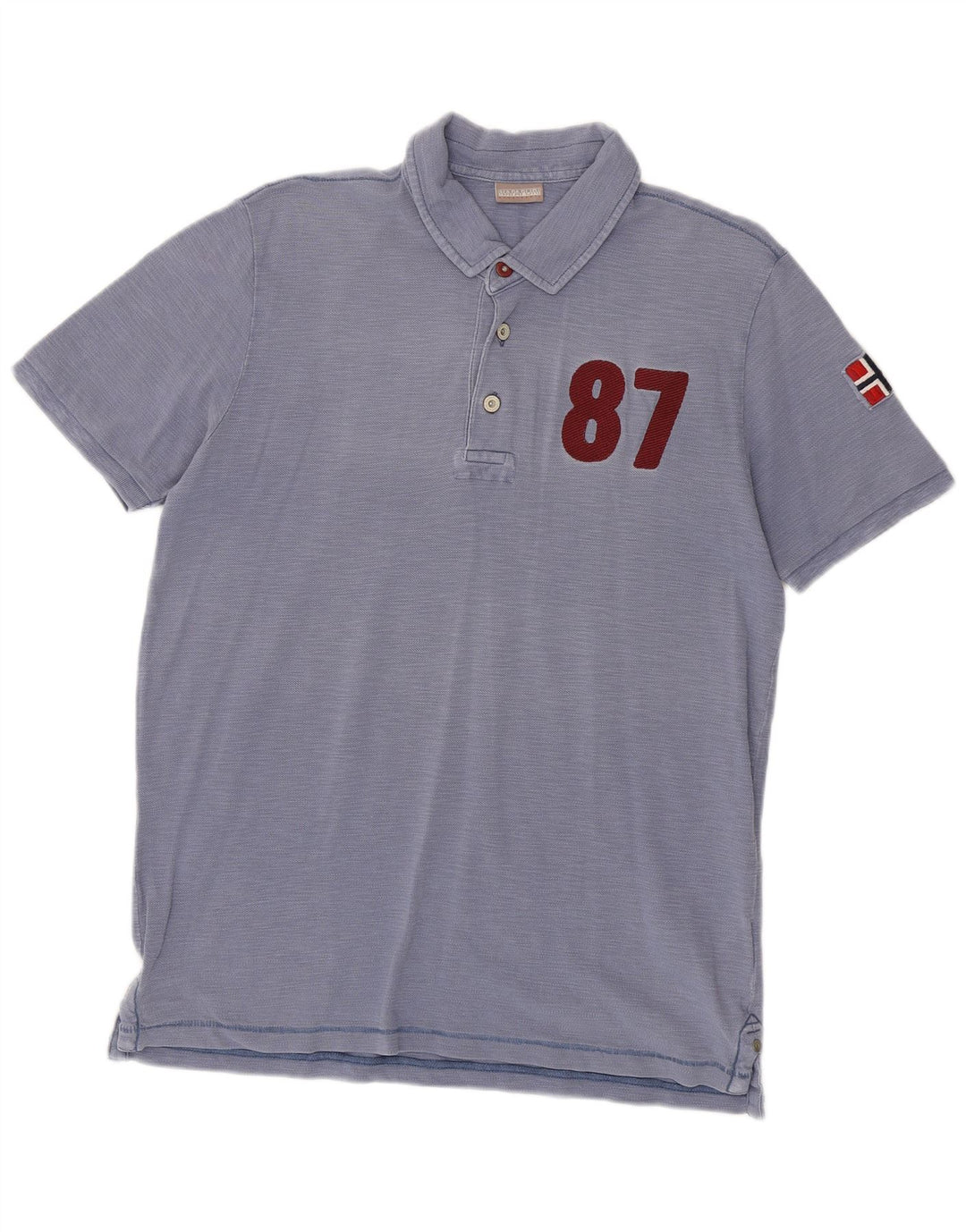 Ανδρικό πουκάμισο Napapijri Geographic Graphic Polo μεγάλο μπλε βαμβακερό