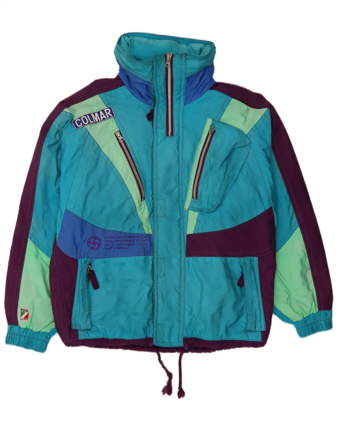 COLMAR Ανδρικό μπουφάν σκι με κουκούλα IT 44 XS Blue Colourblock