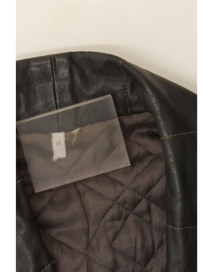 Vintage Ανδρικό Loose Fit Δερμάτινο Μπουφάν UK 38 Medium Grey