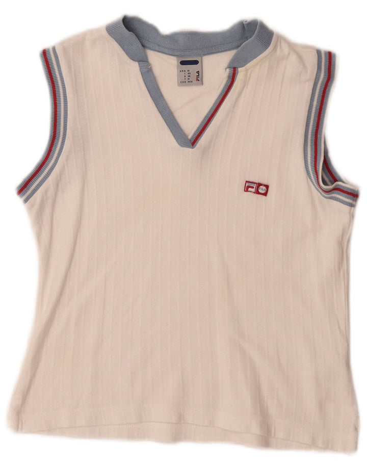 Fila Γυναικείο Γιλέκο Top IT 44 Μεσαίο Λευκό Βαμβακερό