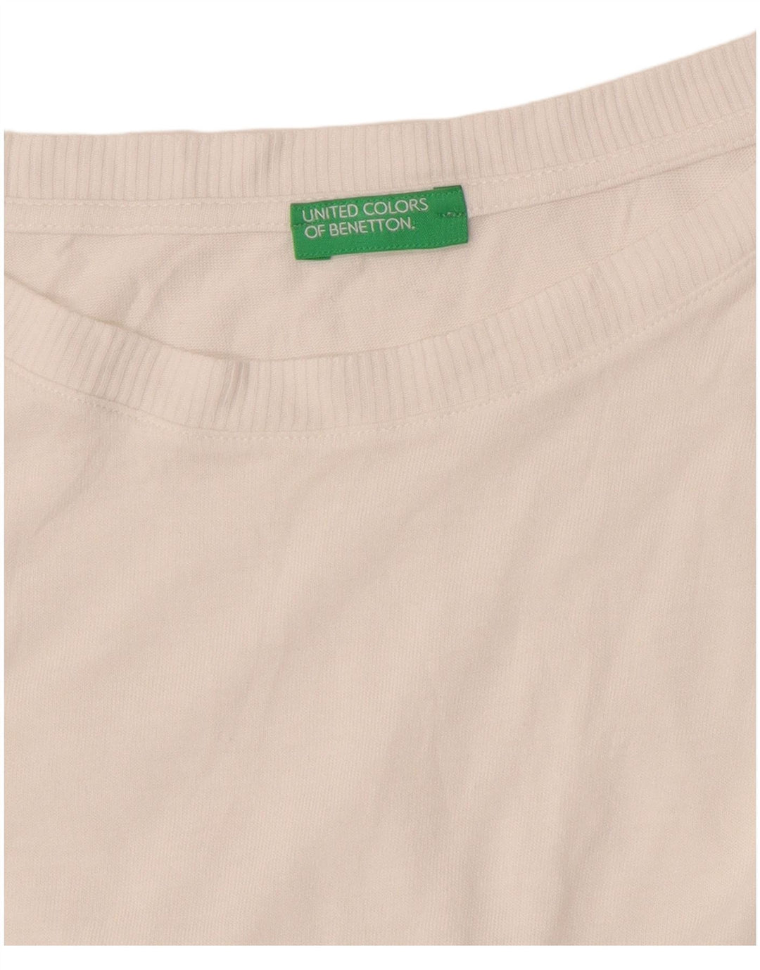 BENETTON Γυναικείο πουλόβερ με λαιμόκαυστο UK 14 Medium White