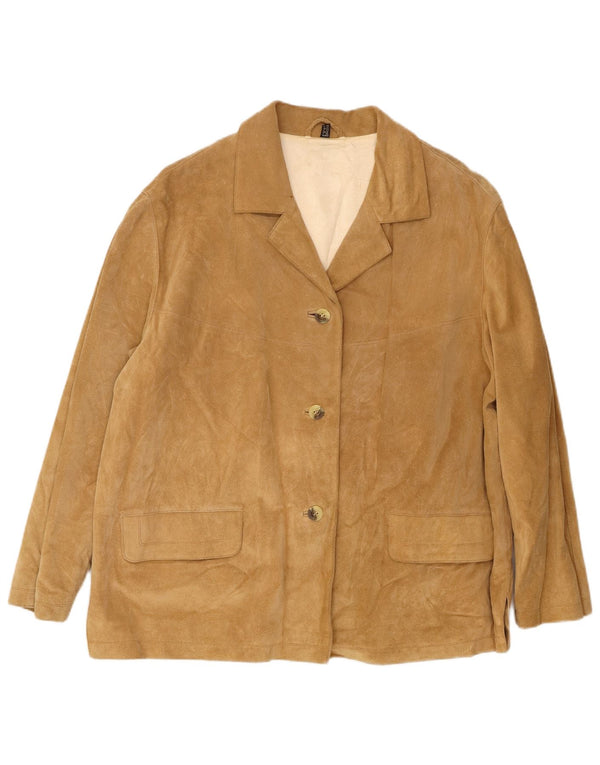 P.S. Εταιρεία Γυναικείο Suede Jacket UK 16 Large Brown Δερμάτινο