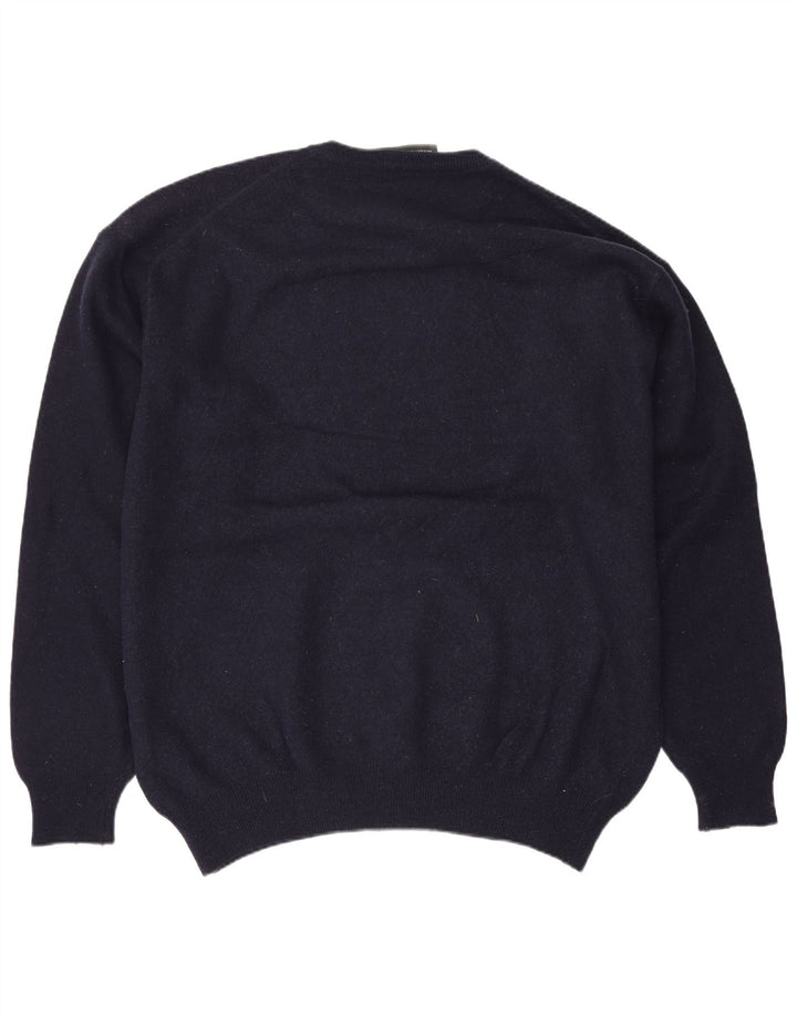 Ανδρικό πουλόβερ Zara με λαιμόκοψη XL Navy Blue Wool