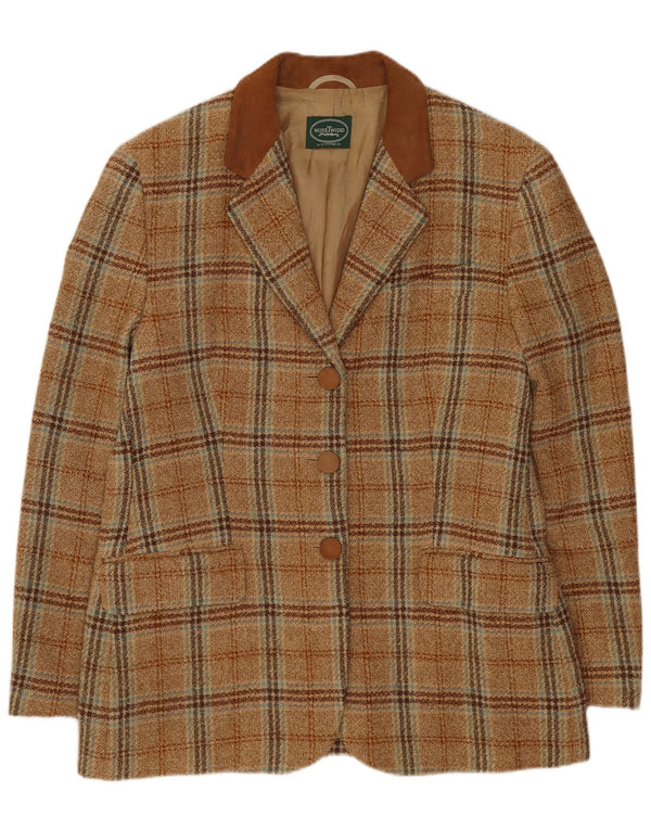 Misstwidd Womens 3 Button Blazer Jacket IT 44 Medium Beige Check