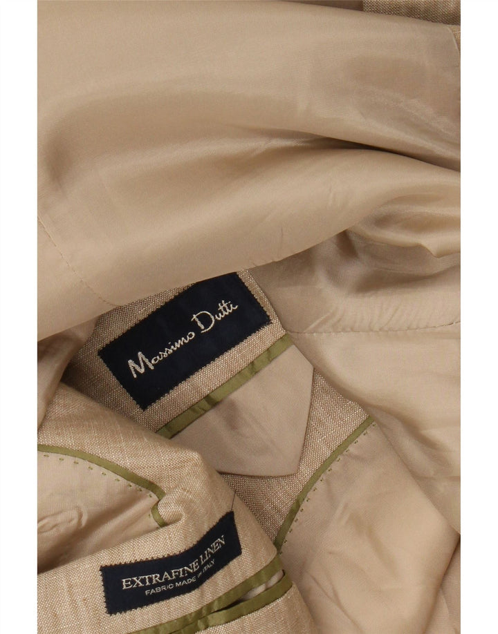 MASSIMO DUTTI Ανδρικό σακάκι σακάκι με 3 κουμπιά UK 38 μεσαίο μπεζ λινό