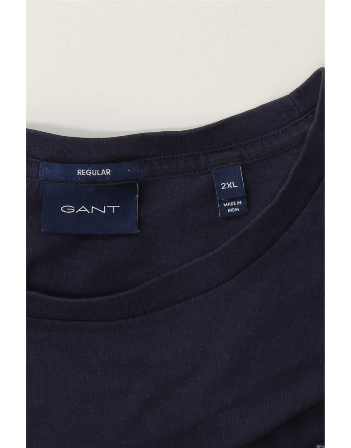 Ανδρικό T-Shirt Gant κανονικό τοπ 2XL Navy Blue