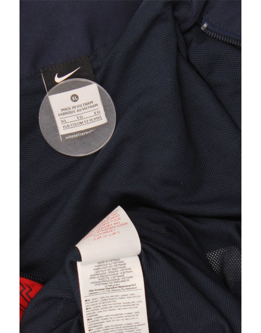 Μπουφάν NIKE Boys αθλητική φόρμα 13-14 ετών XL Navy Blue Colorblock