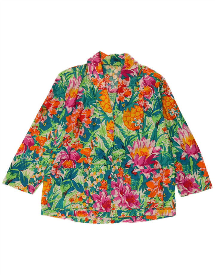 Vintage γυναικείο μπουφάν blazer UK 16 μεγάλο πολύχρωμο φλοράλ