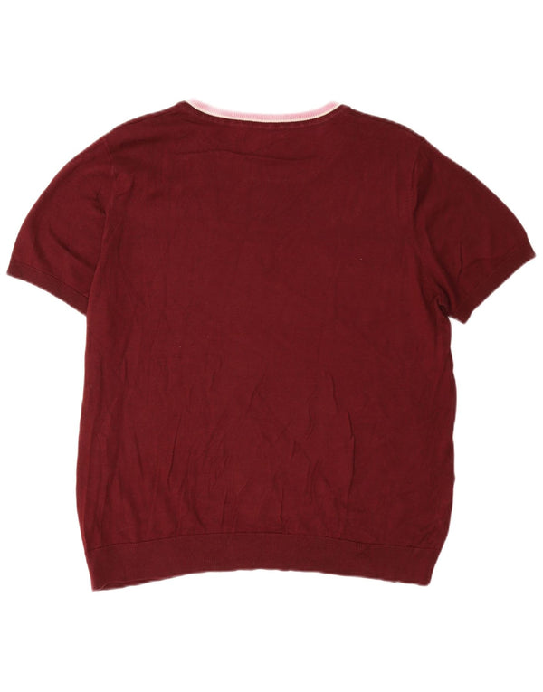 Max Mara Γυναικείο Weekend Boat Neck Jumper UK 16 Large Burgundy
