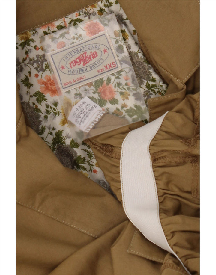 VINTAGE Γυναικείο σακάκι σακάκι με κουκούλα 4 κουμπιών, μέγεθος 6 2XS καφέ βαμβακερό