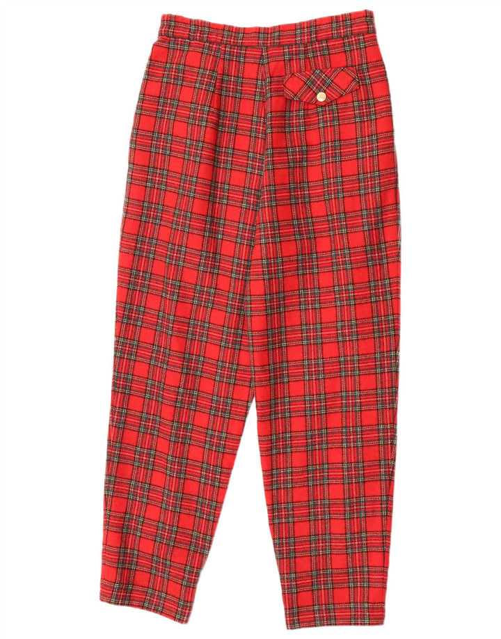 VINTAGE Γυναικείο παντελόνι Chino με καρφίτσα W25 L26 Red Check