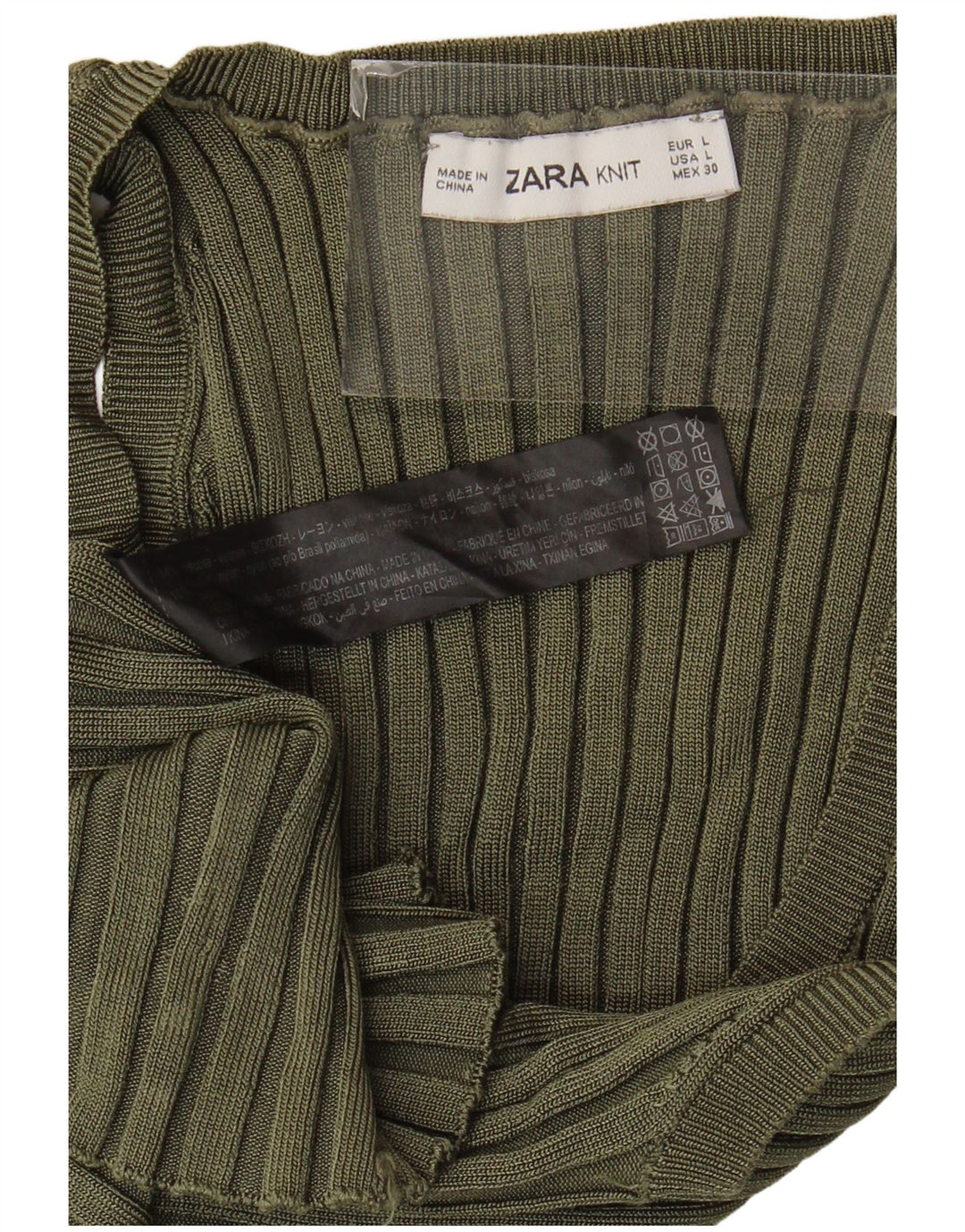 Zara Γυναικείο Γιλέκο Τοπ UK 14 Μεγάλη Χακί Βισκόζη