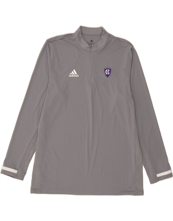 ADIDAS Mens Climacool Zip Neck Pullover Tracksuit Top XL Grey Polyester Vintage Adidas and Second-Hand Adidas from Messina Hembry 