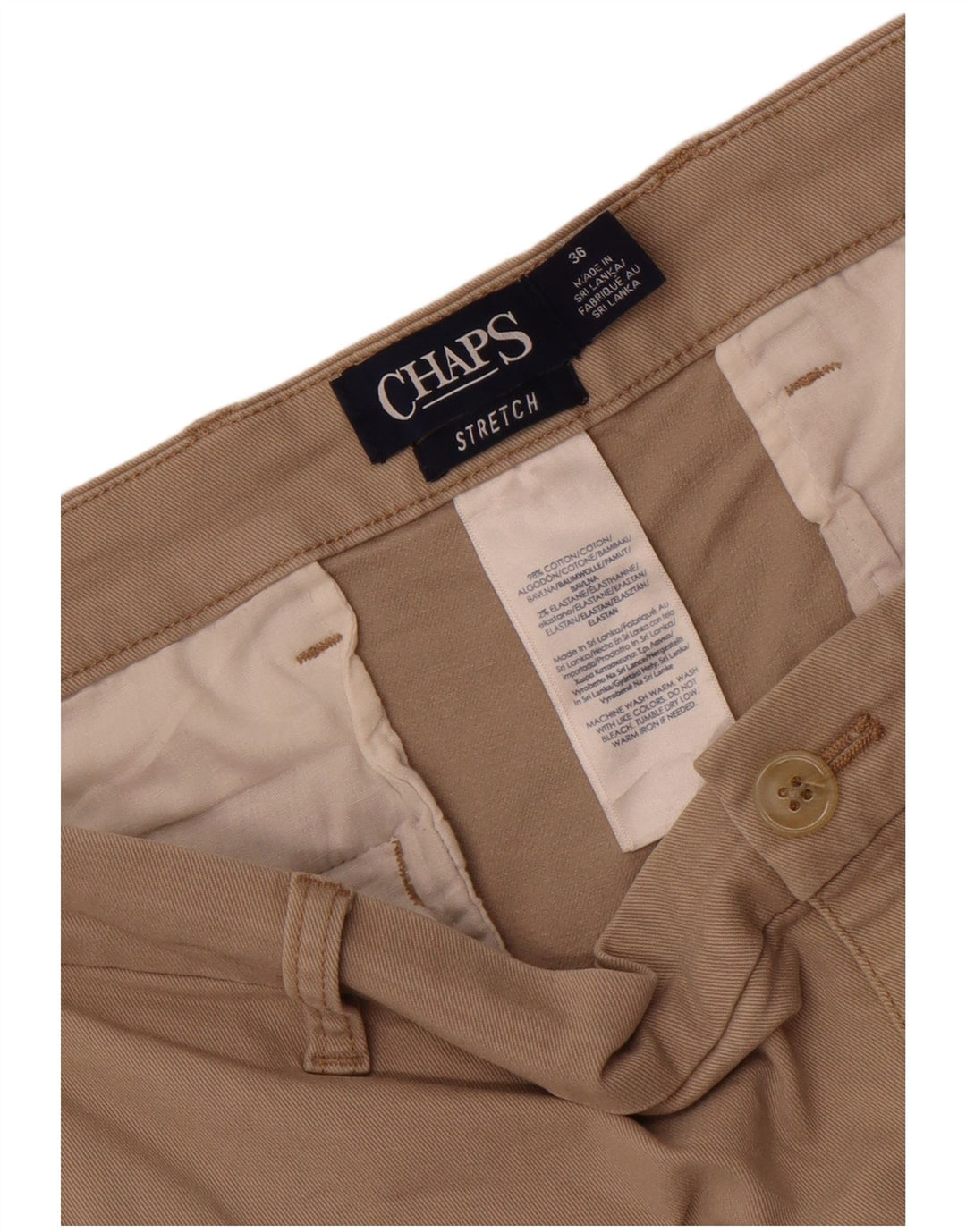 Chaps Ανδρικό σορτς Chino W36 μεγάλο μπεζ βαμβακερό