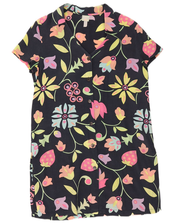 Γυναικείο κοντομάνικο πουκάμισο Occhi Verdi Φόρεμα IT 42 Medium Navy Blue Floral