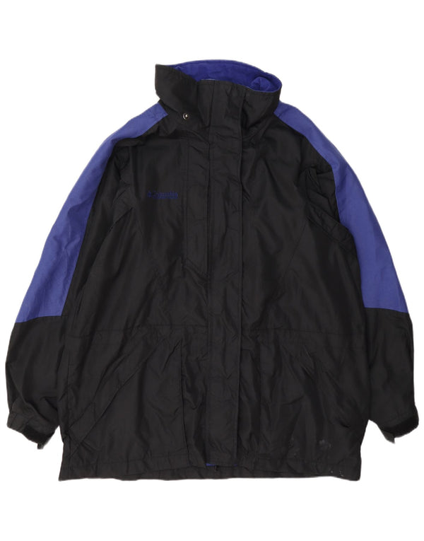 Columbia Γυναικείο γραφικό μπουφάν βροχής UK 18 XL Μαύρο Colourblock