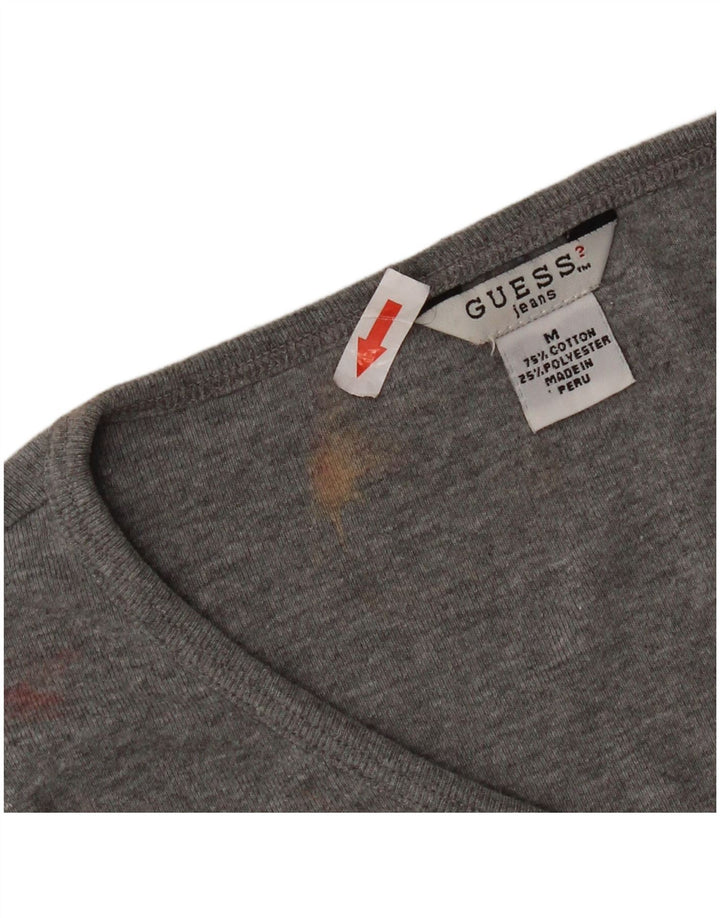 Guess Γυναικείο Crop Μακρυμάνικο UK 12 Βαμβακερό μεσαίο γκρι