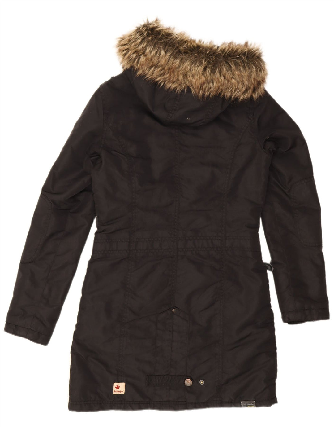 KHUJO Γυναικείο μπουφάν Parka με κουκούλα UK 10 Small Black