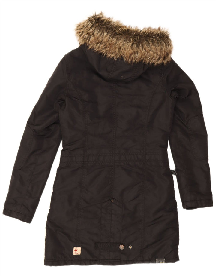 KHUJO Γυναικείο μπουφάν Parka με κουκούλα UK 10 Small Black